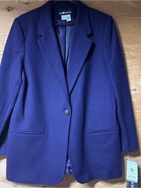 Sag Harbor Women's Purple Grape Wool  Single-Button Blazer Coat